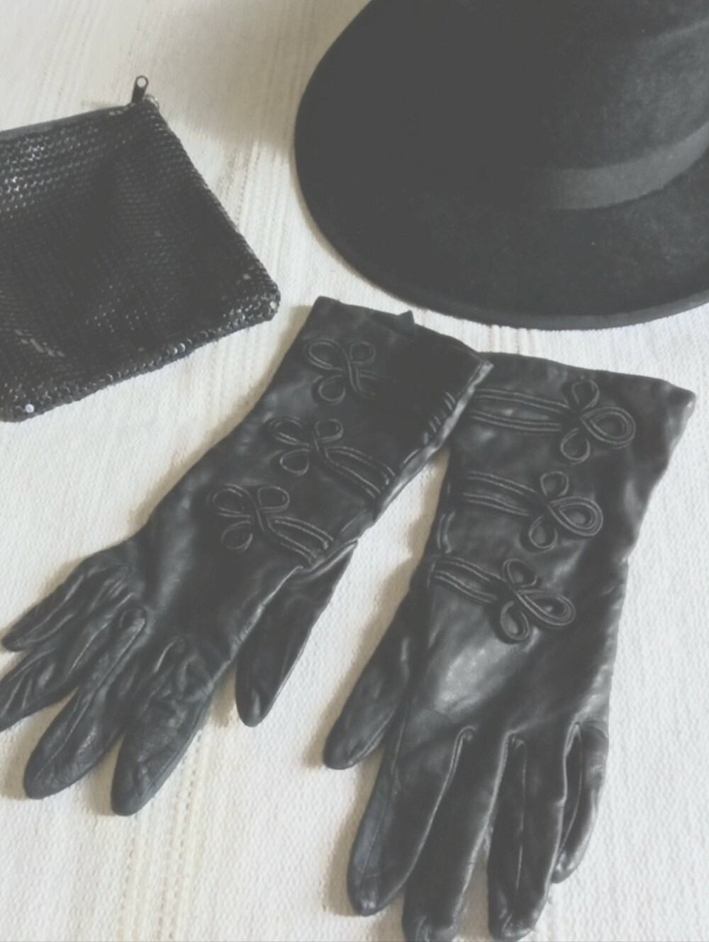 Long Leather Gloves Size 8